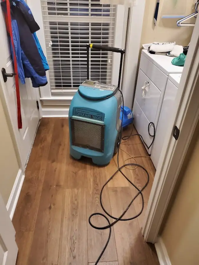 Commercial dehumidifier deployed for Flood Damage Cleanup in Beckett Ridge